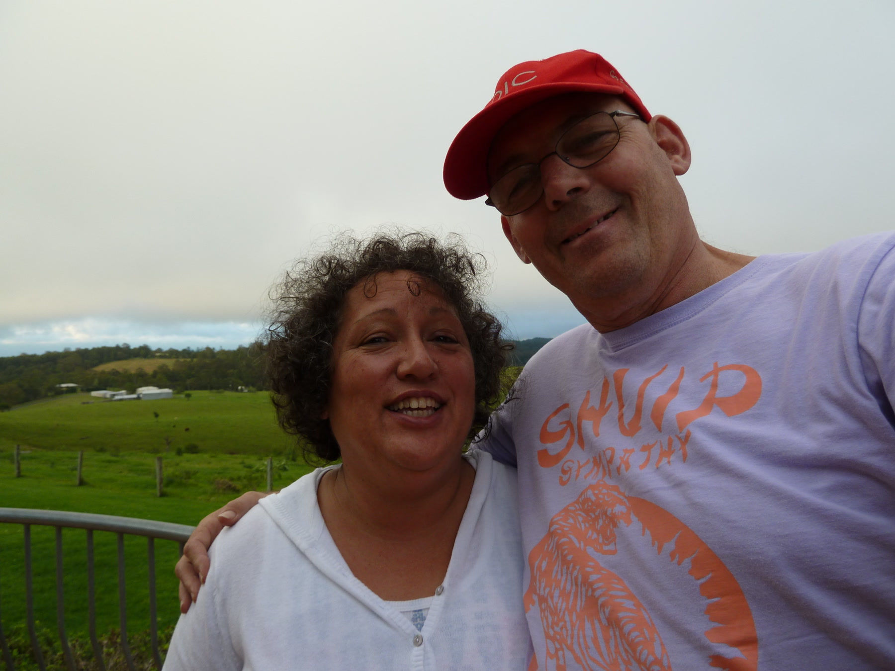 Martin and an unidentified companion on a hillside at Mount Mee
