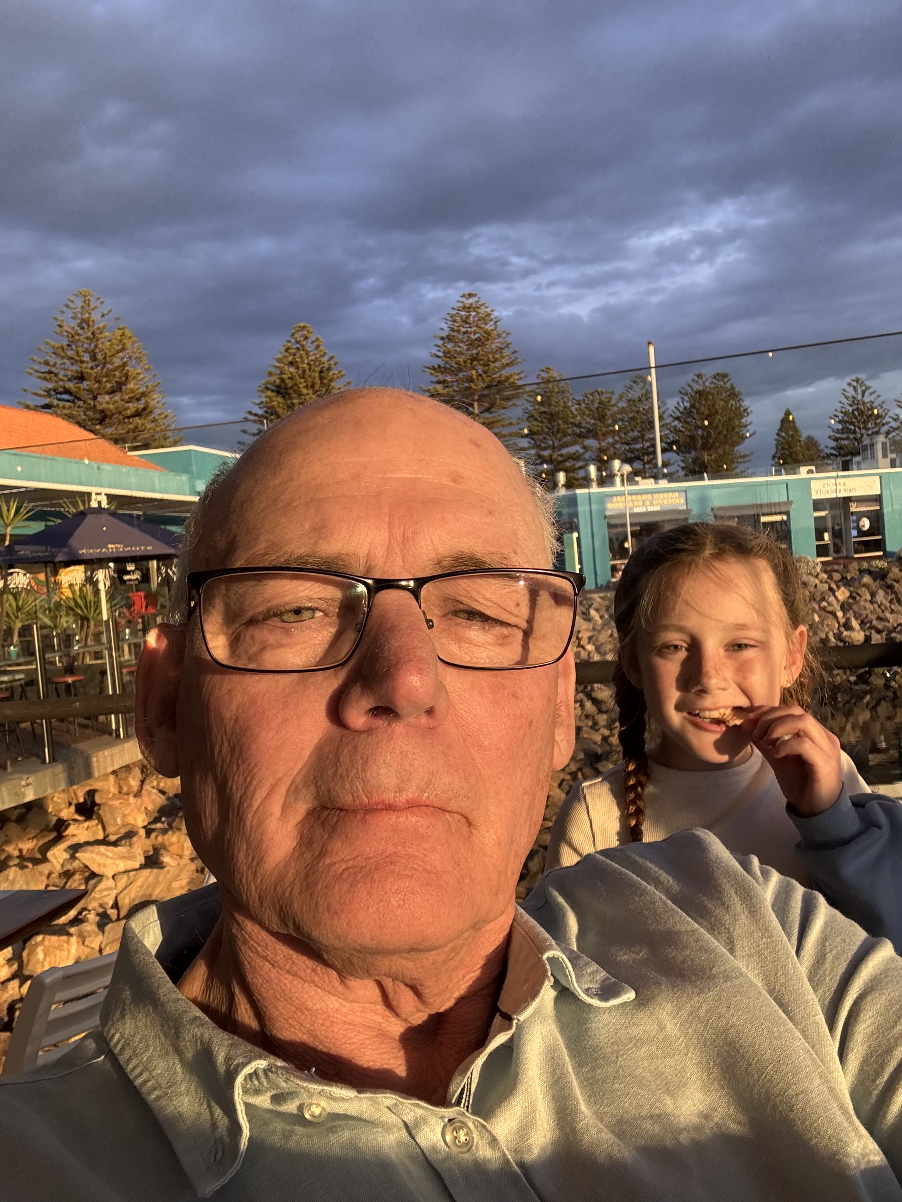 Martin and Lily Rae in a selfie by the coast